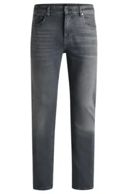 Maine Vaqueros regular fit grises en denim elástico