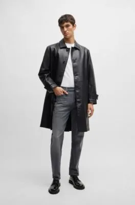 Maine Vaqueros regular fit grises en denim elástico