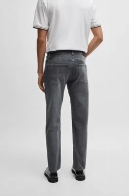 Maine Vaqueros regular fit grises en denim elástico