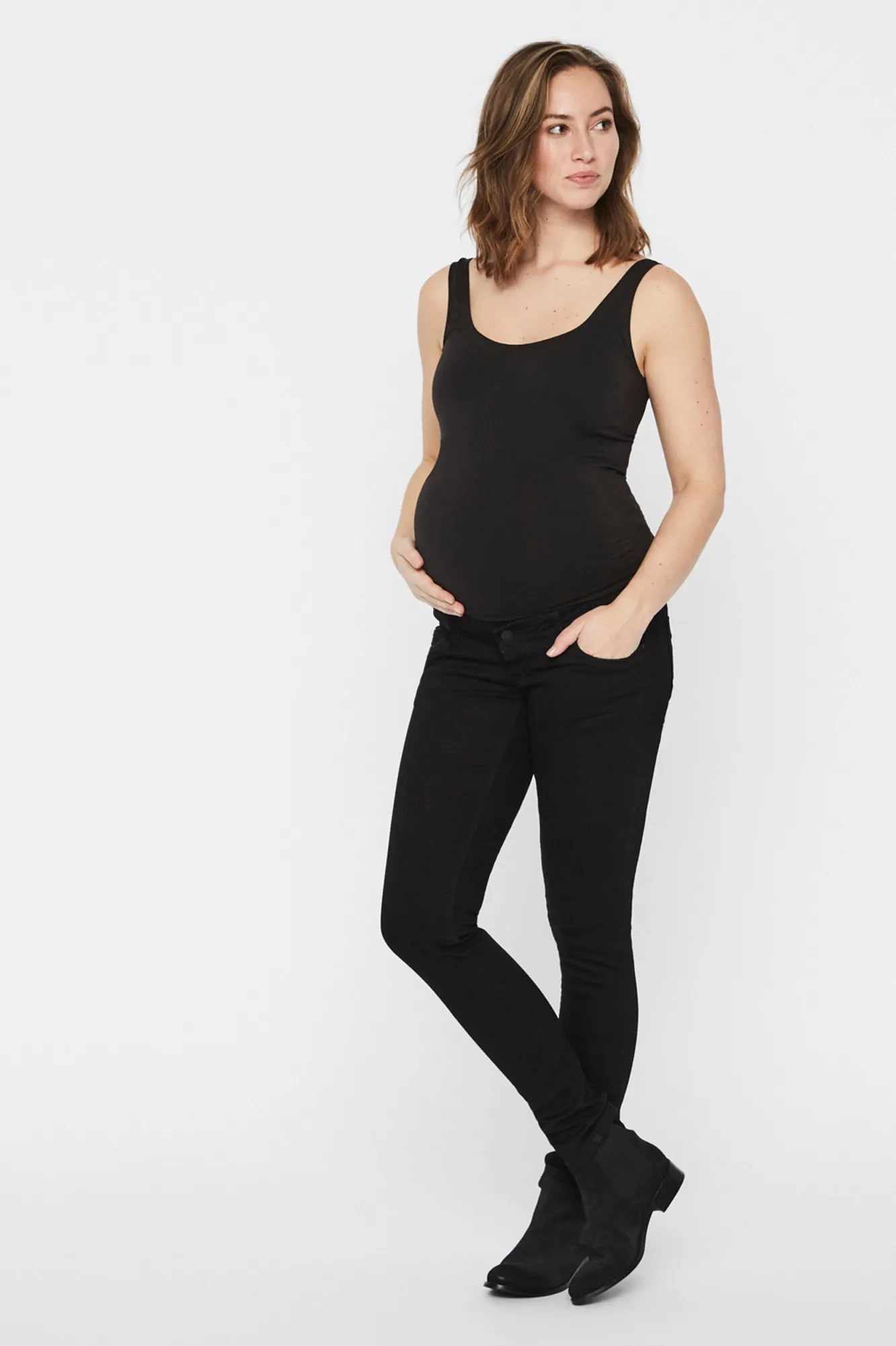 Mamalicious Jeans negro maternity Better Cotton