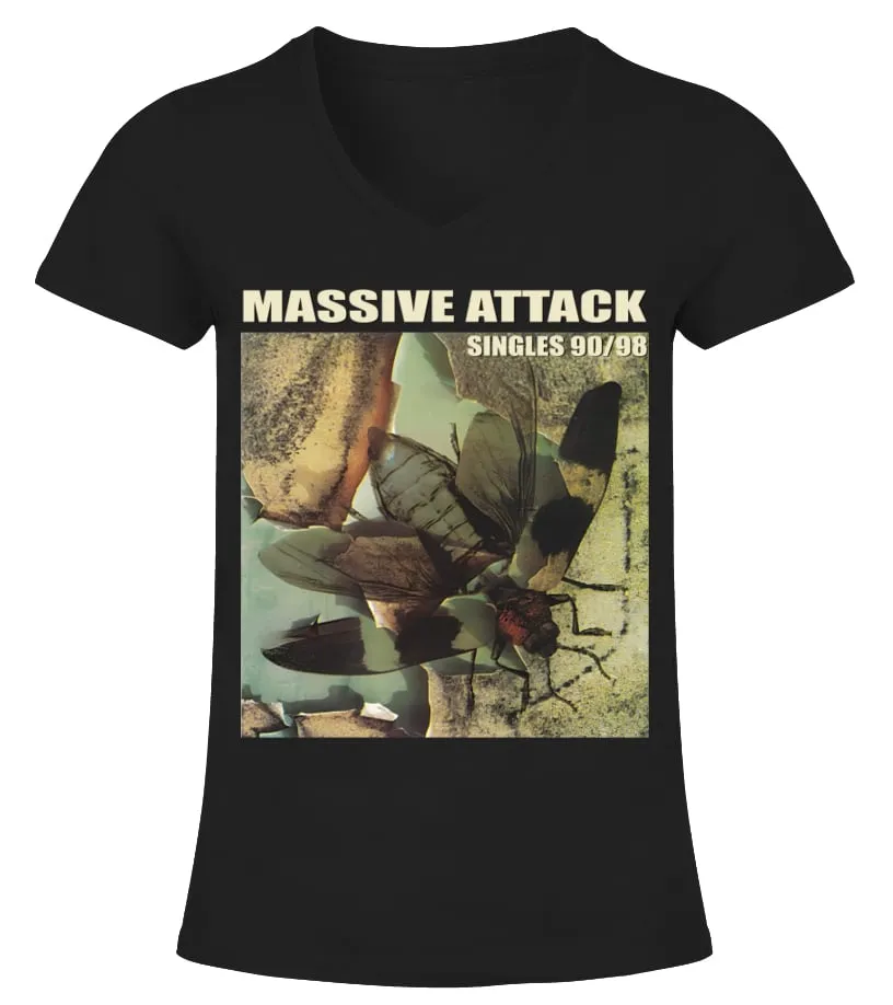 Massive Attack 17 BK Camiseta cuello pico Mujer