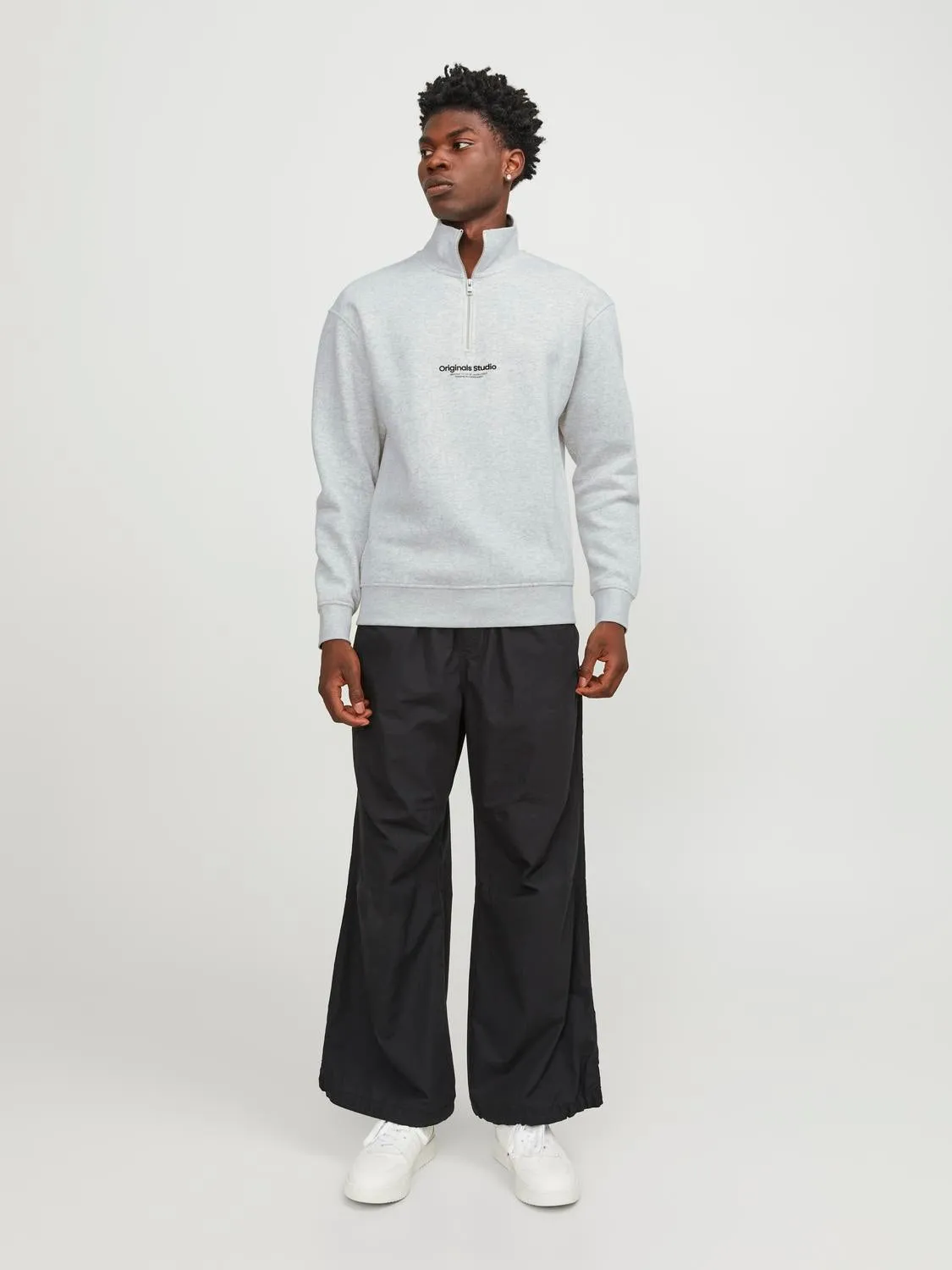 Media cremallera Con texto | Gris intermedio | Jack & Jones®