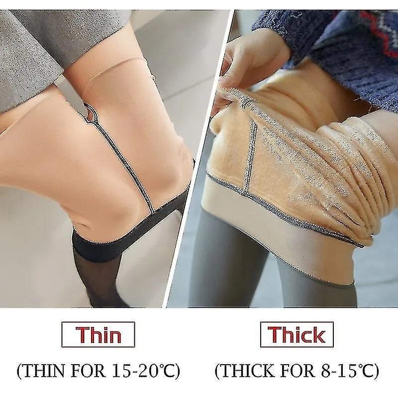 Medias de vellón cálidas, medias sintéticas translúcidas, gruesas, de alta elasticidad, delgadas para mujeres al aire libre