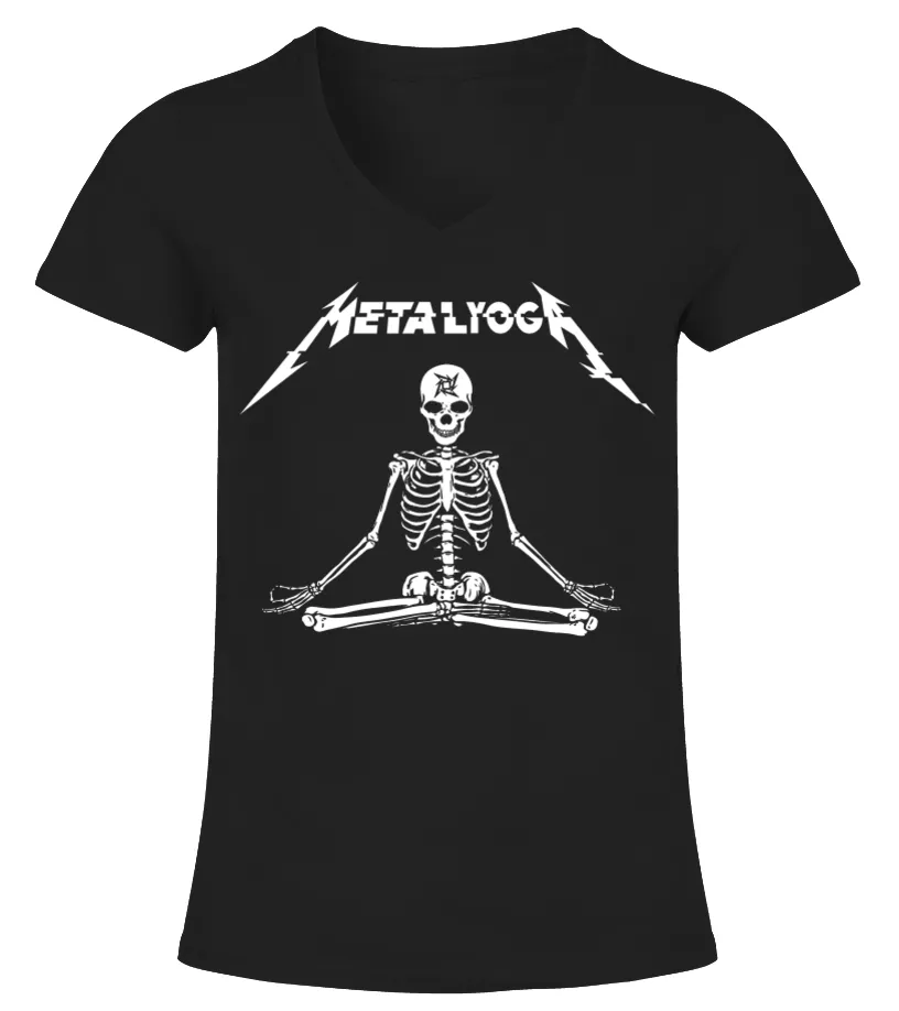 METALYOGAWW1 CAMISETA CUELLO PICO MUJER
