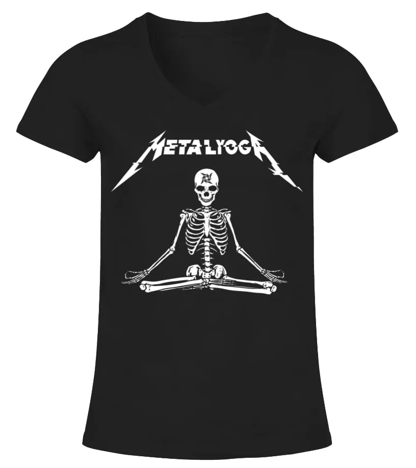 METALYOGAWW1 CAMISETA CUELLO PICO MUJER
