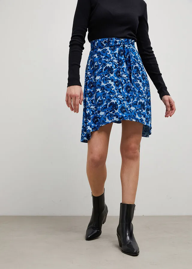 Minifalda azur con flores