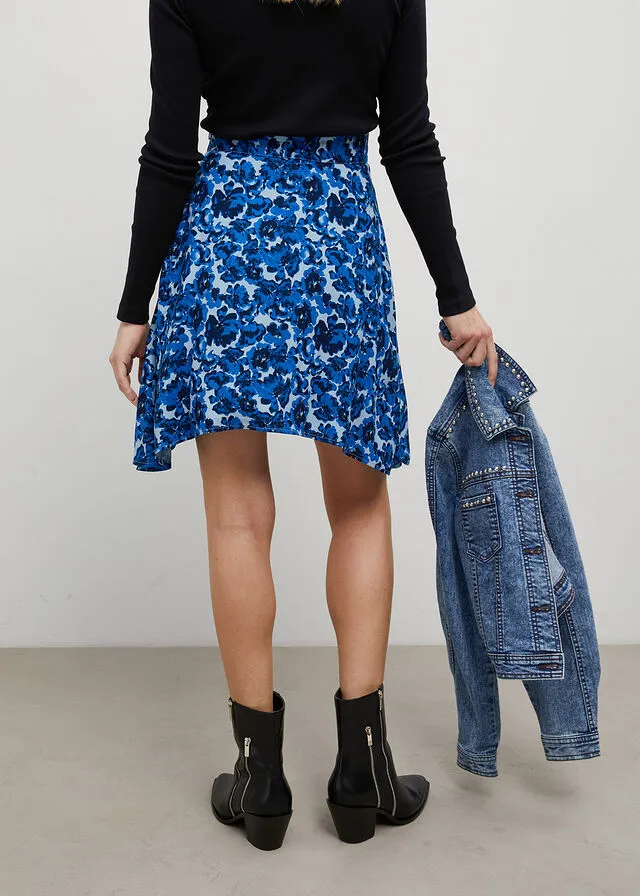 Minifalda azur con flores