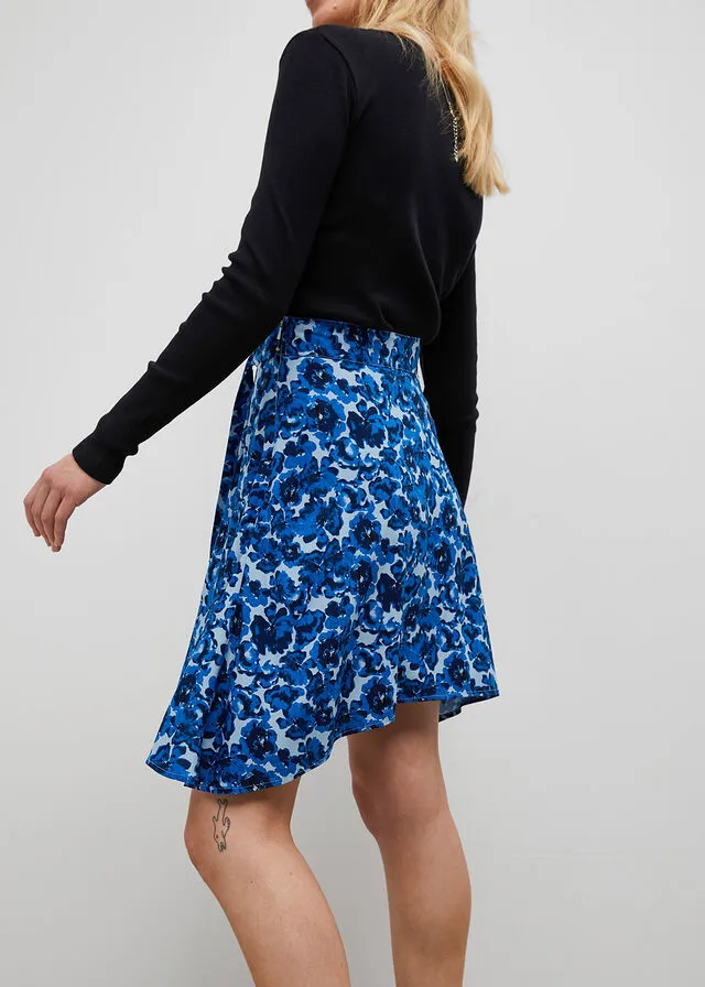 Minifalda azur con flores