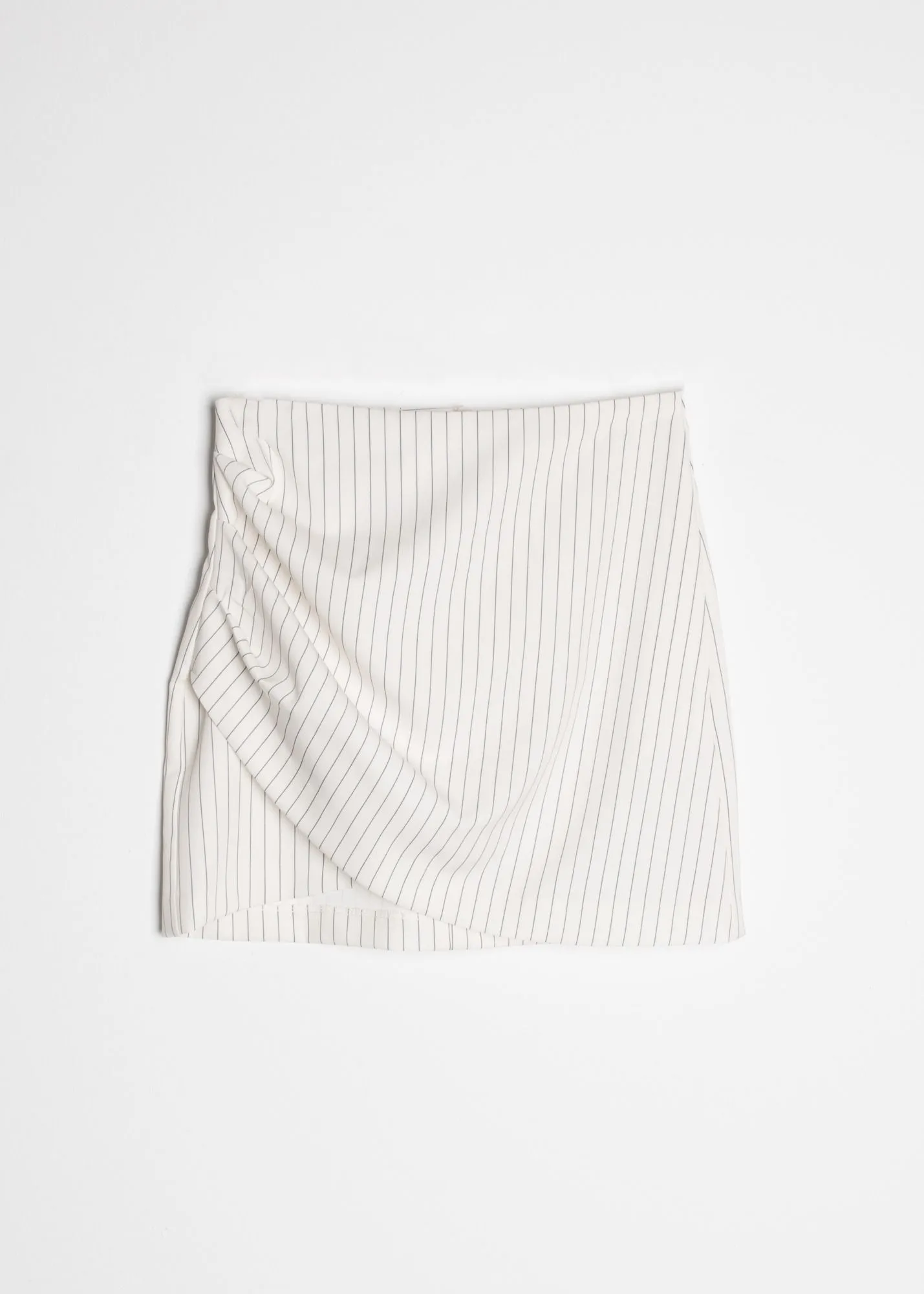 Minifalda estilo cruzada con raya diplomatica color crudo mujer