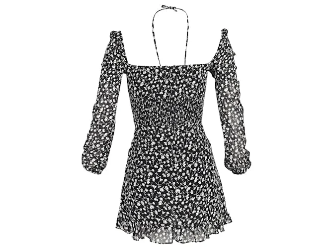 Minivestido floral Reformation en poliéster negro 