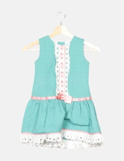 Miranda es cosa de niños Vestido verde detalle lazo