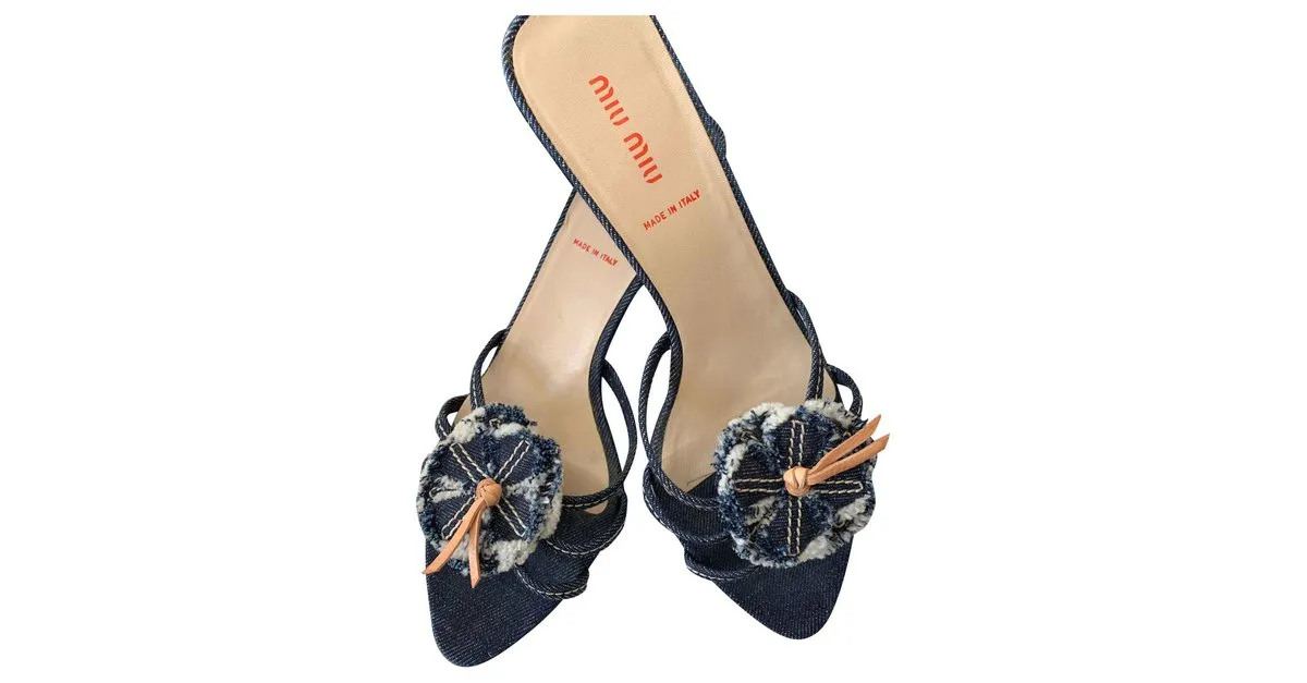 Miu Miu Sandalias Azul marino 