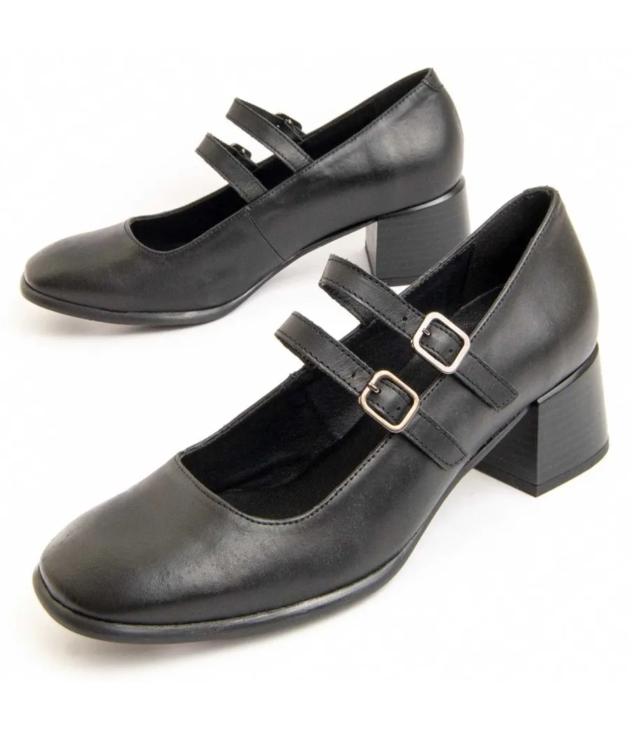 Mocasín De Piel Con Tacón Para Mujer.  Purapiel  Moccasiah3  95760