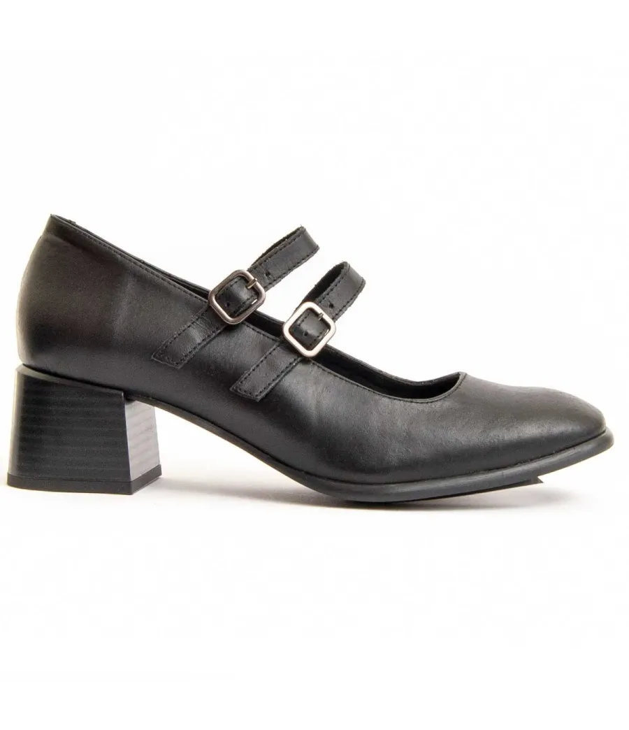 Mocasín De Piel Con Tacón Para Mujer.  Purapiel  Moccasiah3  95760