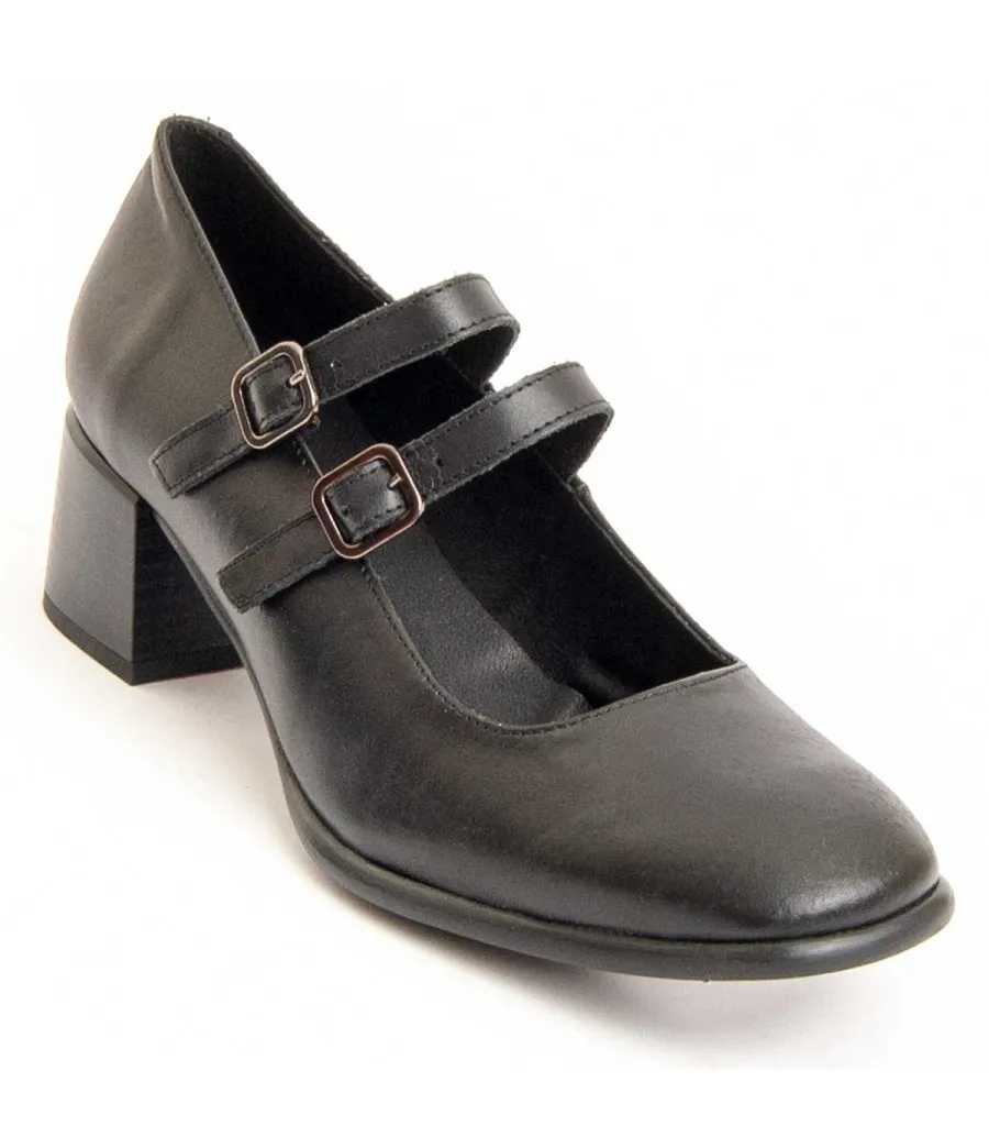Mocasín De Piel Con Tacón Para Mujer.  Purapiel  Moccasiah3  95760