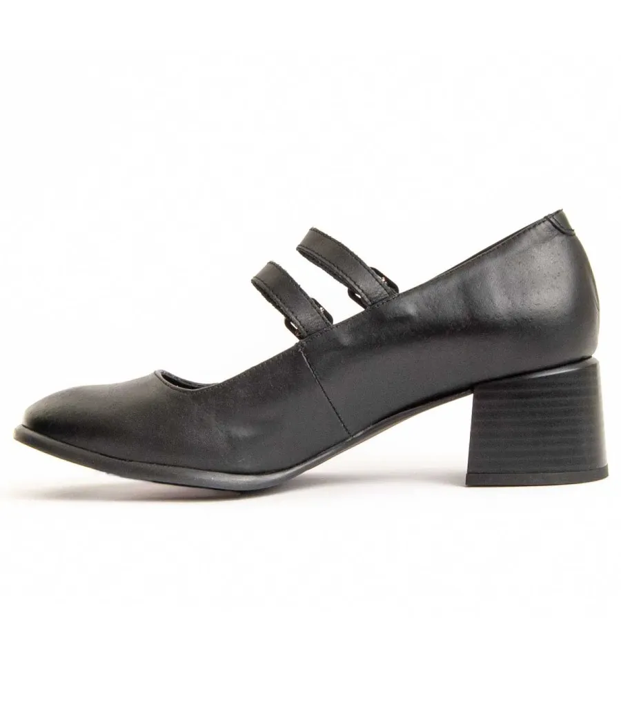 Mocasín De Piel Con Tacón Para Mujer.  Purapiel  Moccasiah3  95760