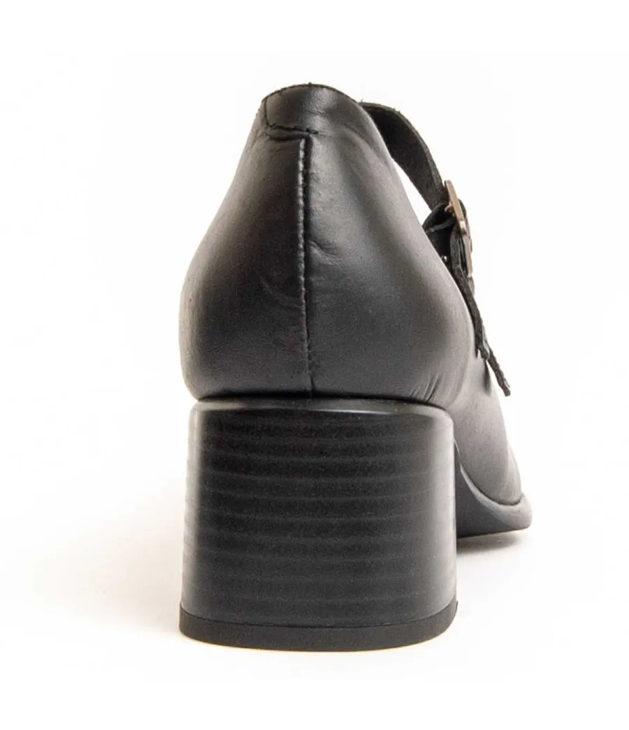 Mocasín De Piel Con Tacón Para Mujer.  Purapiel  Moccasiah3  95760