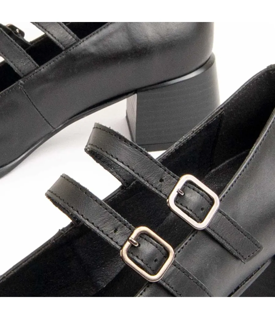 Mocasín De Piel Con Tacón Para Mujer.  Purapiel  Moccasiah3  95760
