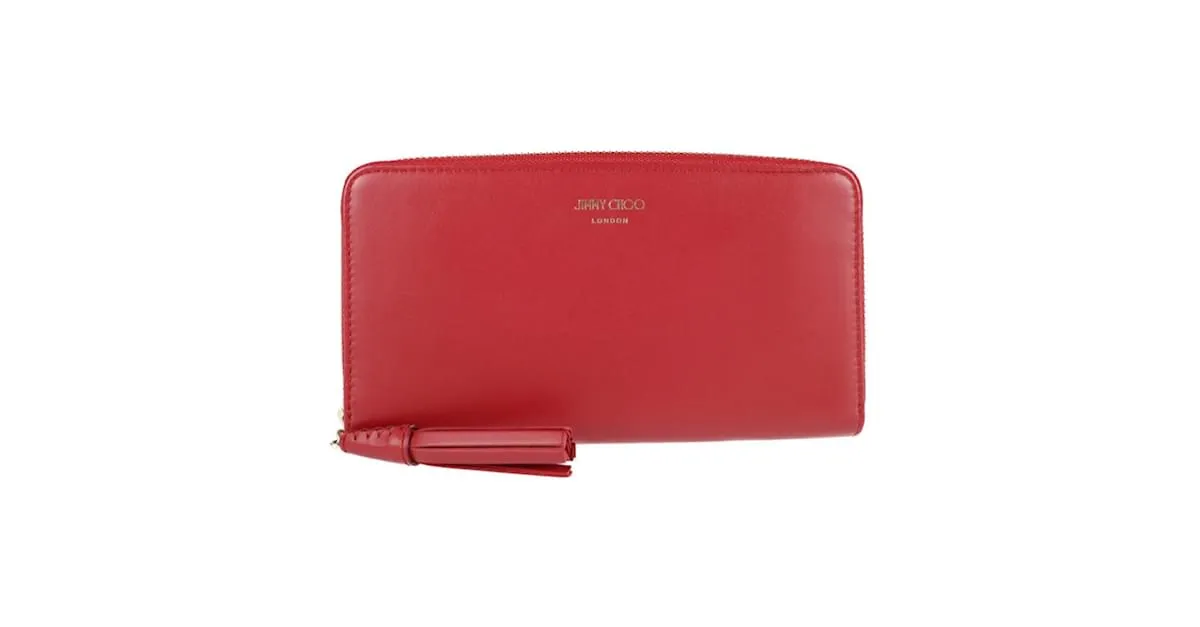 Monedero con cremallera ATHINI de Jimmy Choo Roja 
