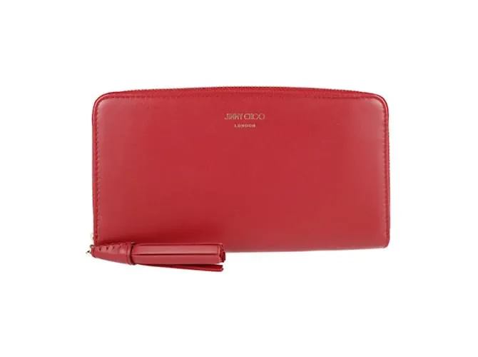 Monedero con cremallera ATHINI de Jimmy Choo Roja 