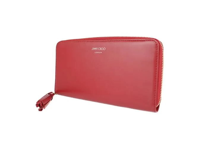 Monedero con cremallera ATHINI de Jimmy Choo Roja 