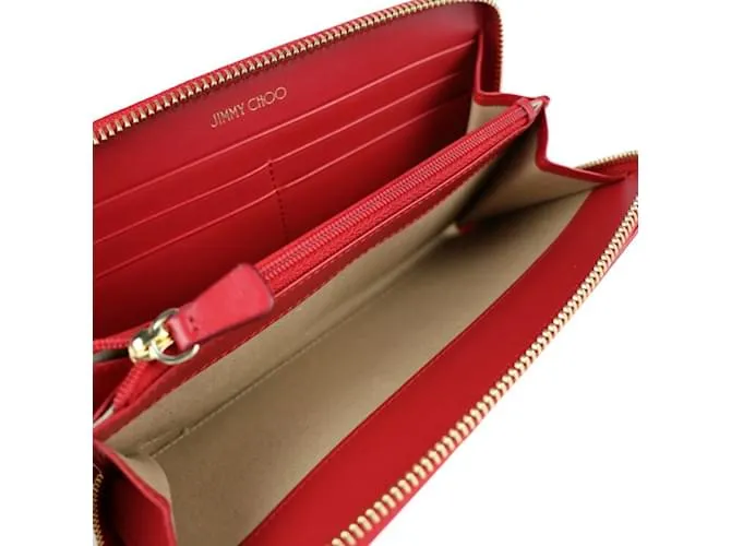 Monedero con cremallera ATHINI de Jimmy Choo Roja 