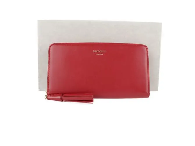 Monedero con cremallera ATHINI de Jimmy Choo Roja 