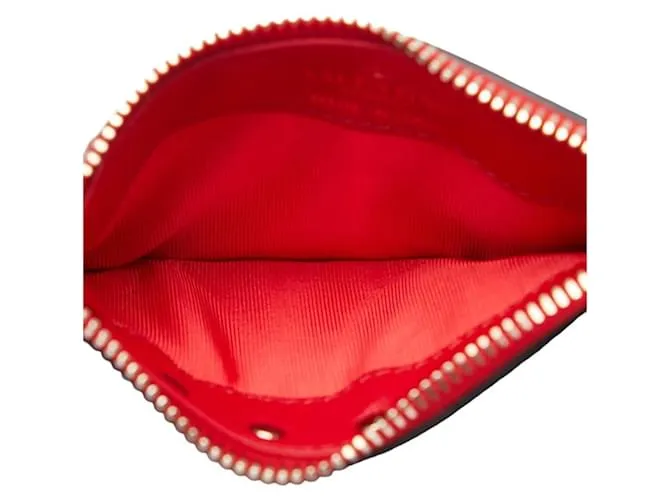 Monedero Valentino Rockstud en cuero rojo Roja 