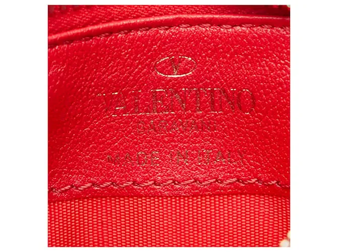 Monedero Valentino Rockstud en cuero rojo Roja 