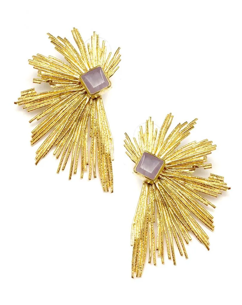 MUJER PENDIENTES ALTA BISUTERIA Y JOYERIA CON PIEDRAS DE CUARZO