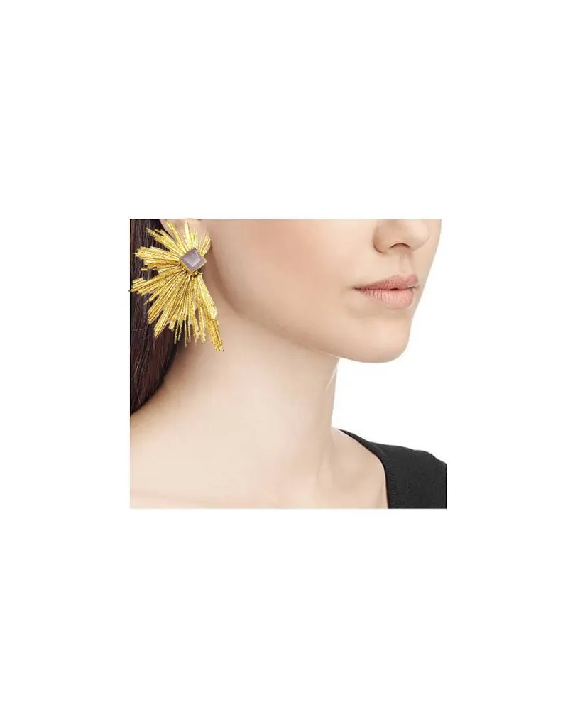 MUJER PENDIENTES ALTA BISUTERIA Y JOYERIA CON PIEDRAS DE CUARZO