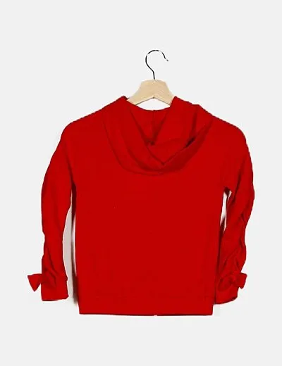 Name it Sudadera cremallera rojo estampado bordado con capucha