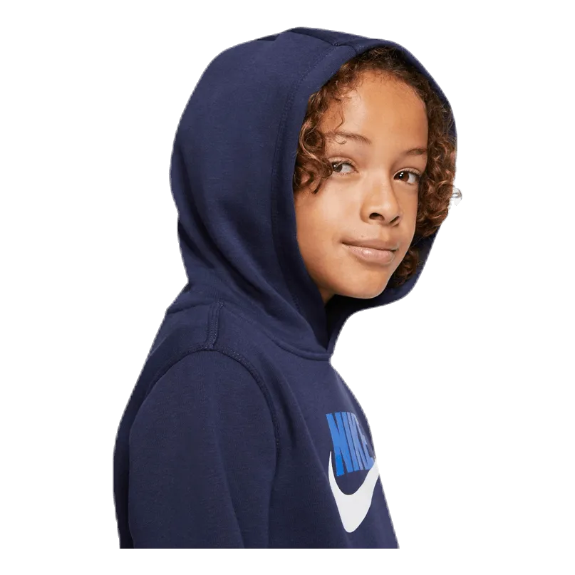 Nike Club Fleece Hoodie Junior Blue/White