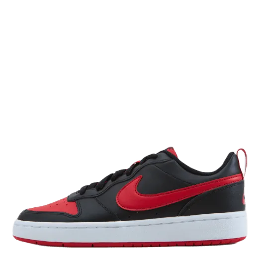 NIKE COURT BOROUGH LOW 2 BIG KIDS' SHOES BLACK/UNIVERSITY REDWHITE