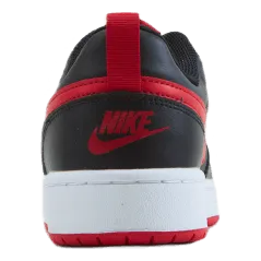 NIKE COURT BOROUGH LOW 2 BIG KIDS' SHOES BLACK/UNIVERSITY REDWHITE