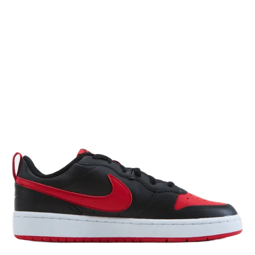 NIKE COURT BOROUGH LOW 2 BIG KIDS' SHOES BLACK/UNIVERSITY REDWHITE