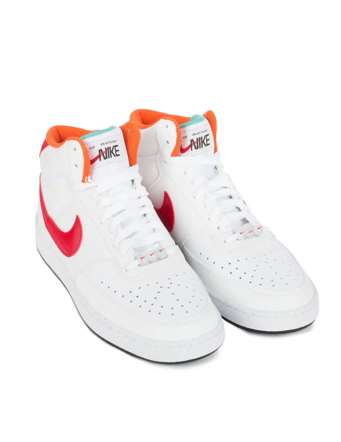 NIKE Court Vision Mid Blancas Logo Rojo