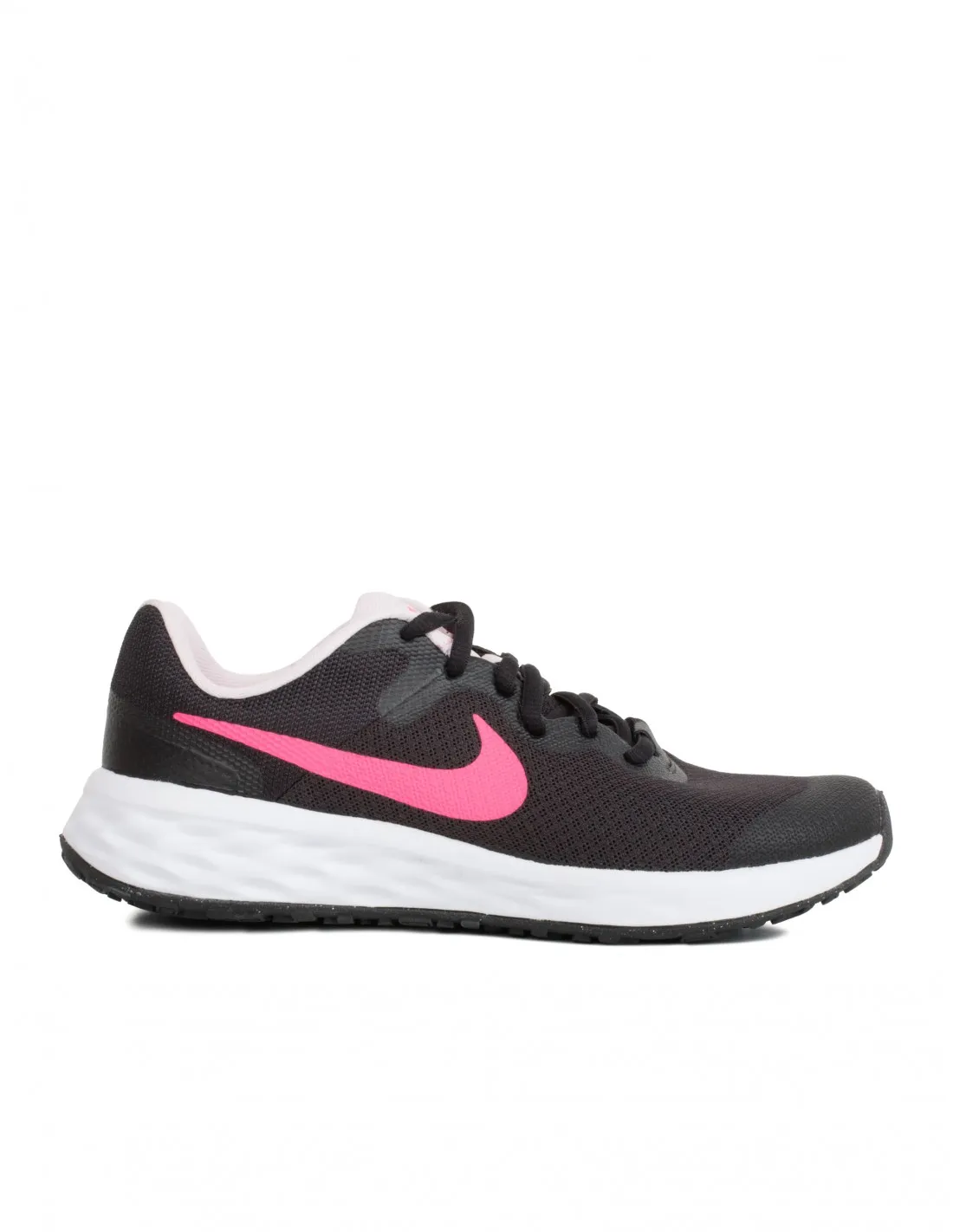 NIKE Revolution 6 Negras Logo Fucsia
