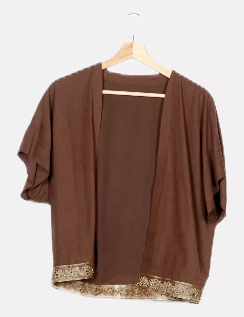 NoName Kimono marrón con bordados