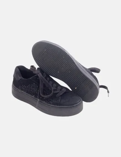 NoName Zapatilla negra detalle strass