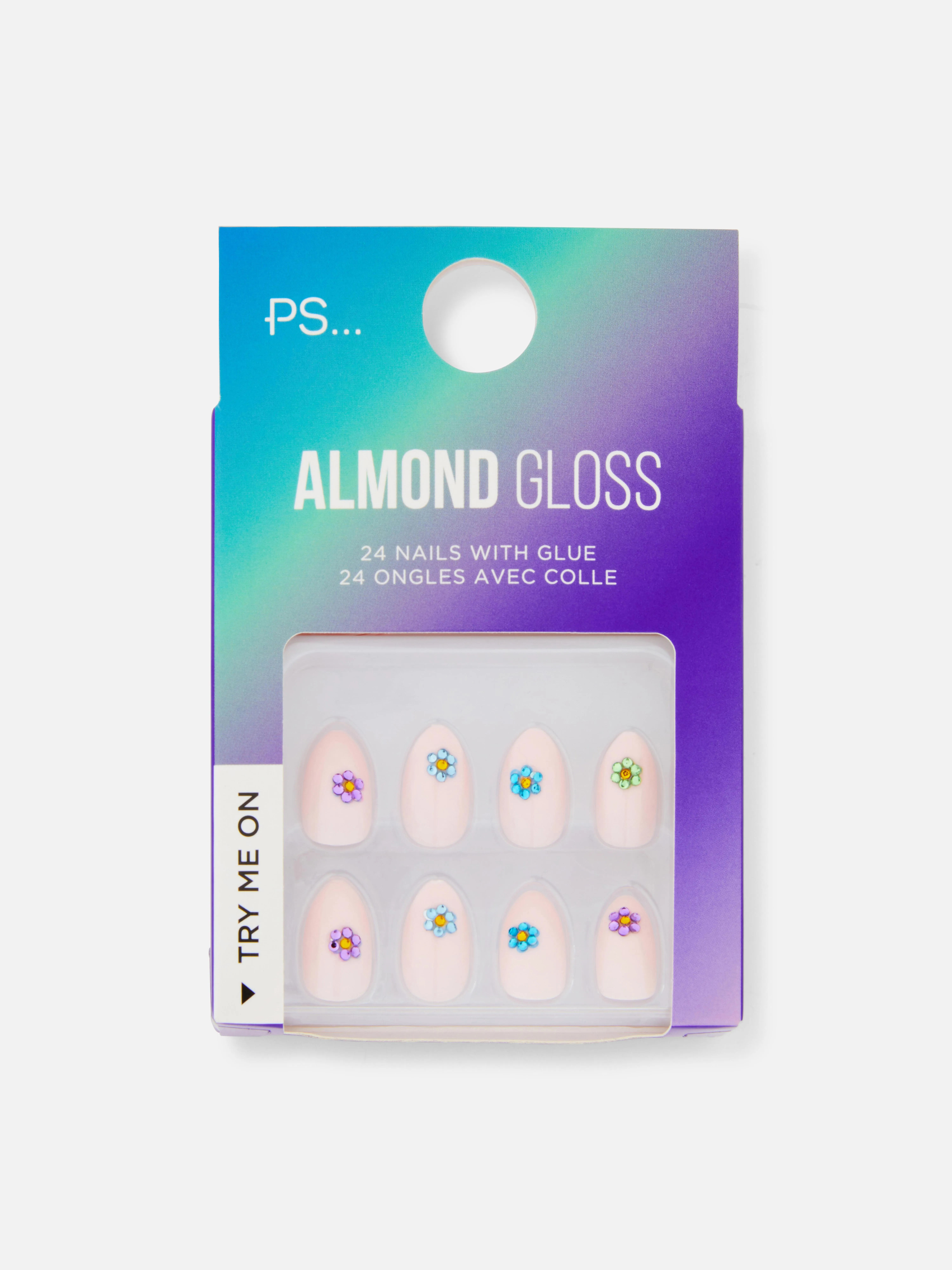 Pack de 24 uñas postizas almendradas de PS...