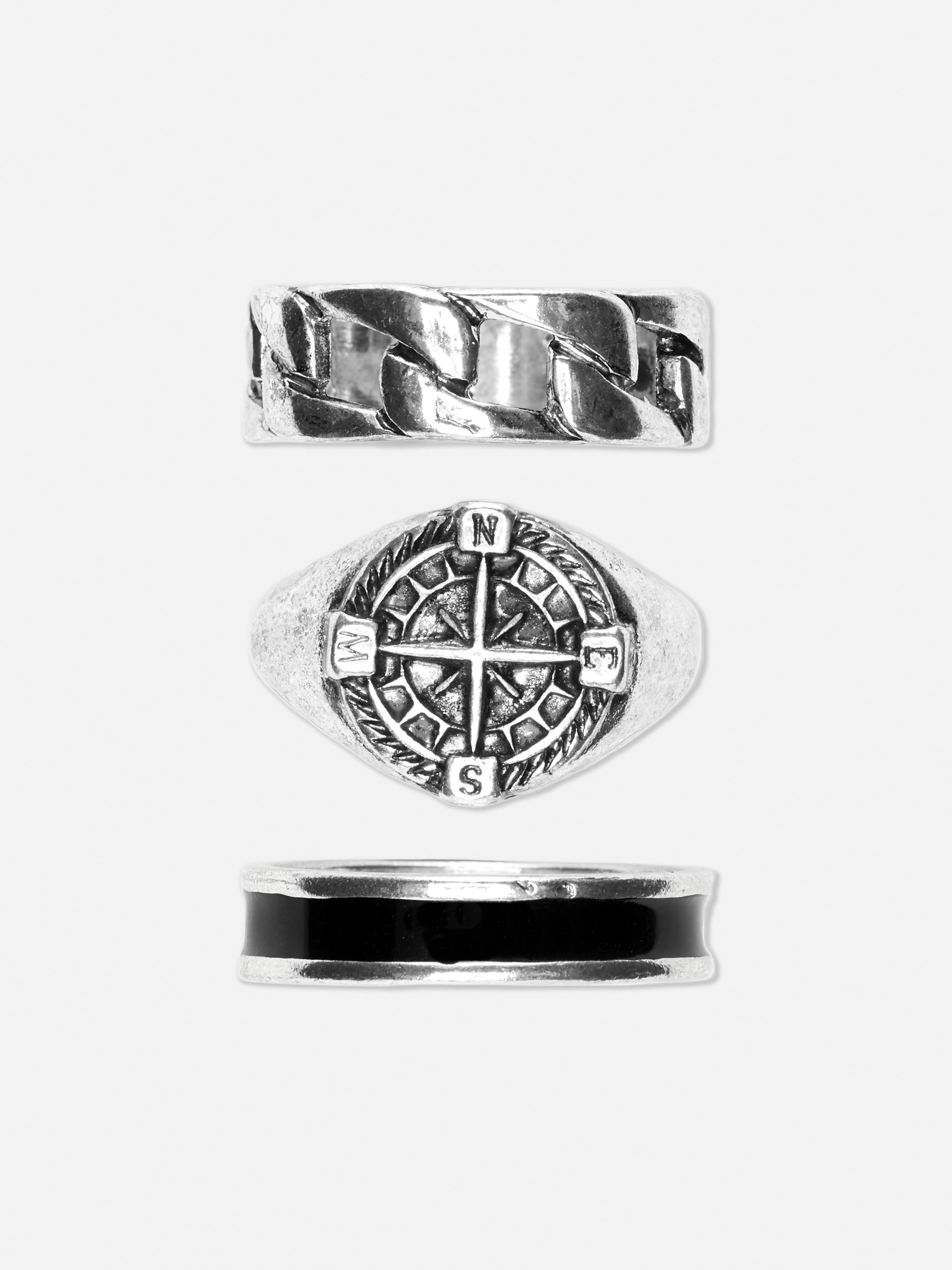 Pack de 3 anillos con la estrella polar