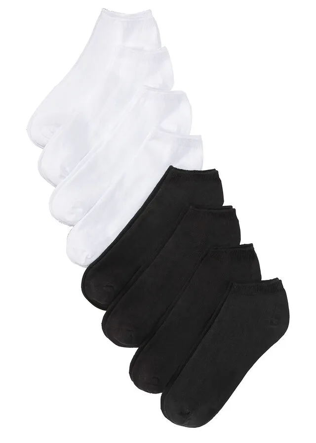 PACK DE 8 PARES DE CALCETINES DEPORTIVOS NEGROBLANCO