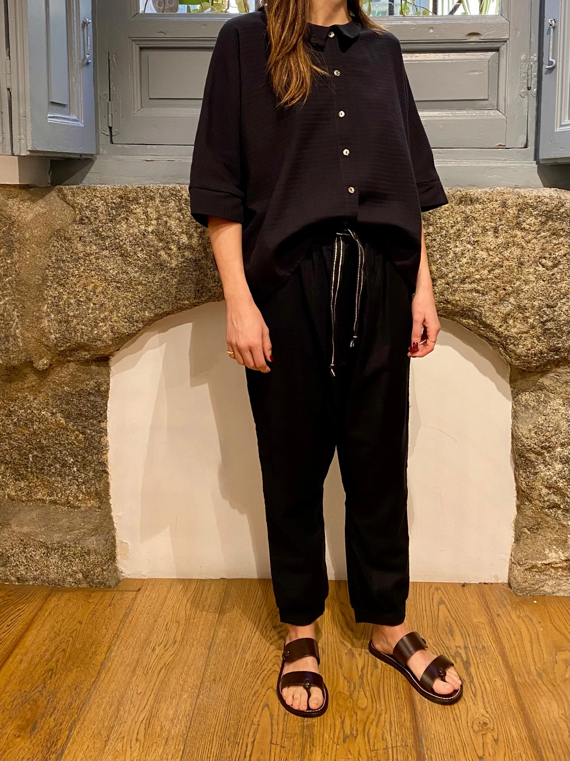 PANTALN FLUIDO NEGRO