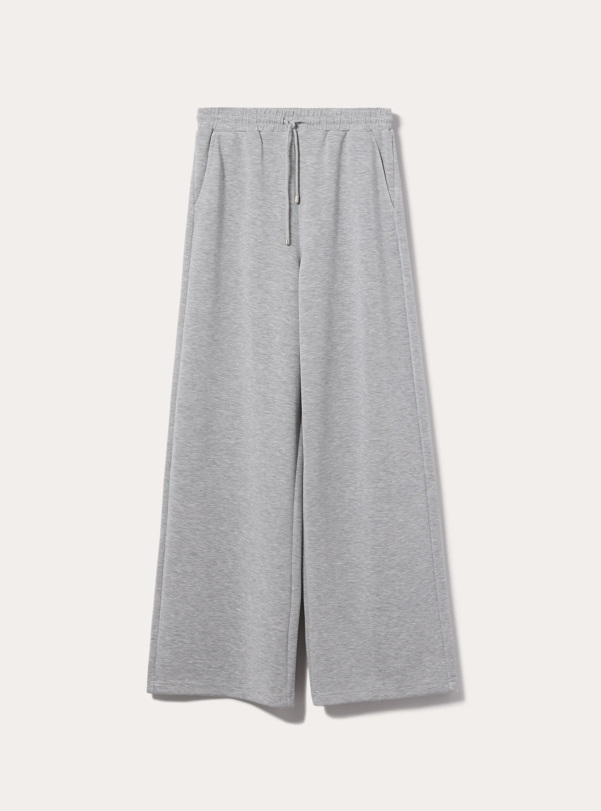 Pantalón de pernera ancha en suave scuba
