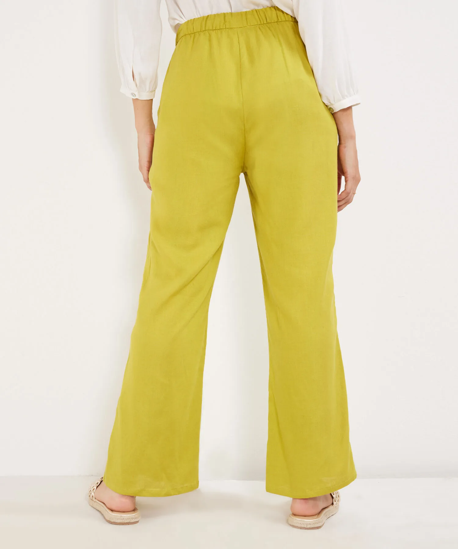 PANTAL&OACUTE;N FLUIDO EN EFECTO LINO