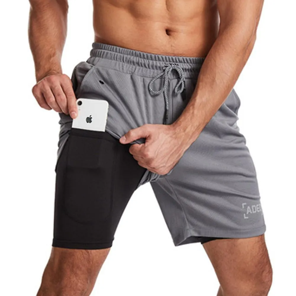 Pantalones cortos de entrenamiento para correr mujeres con forro 2 en 1 pantalones cortos deportivos atléticos con bolsillo con 