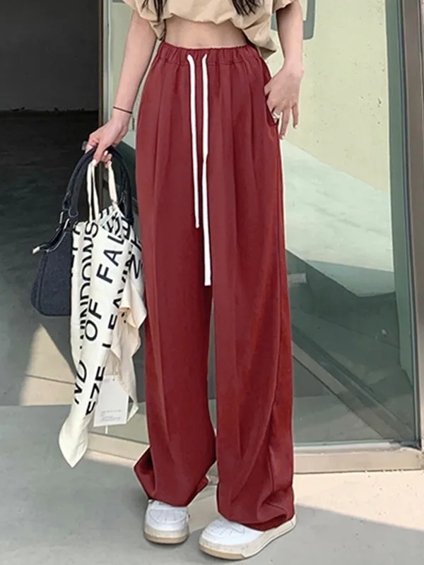 Pantalones deportivos con cordón y cintura elástica