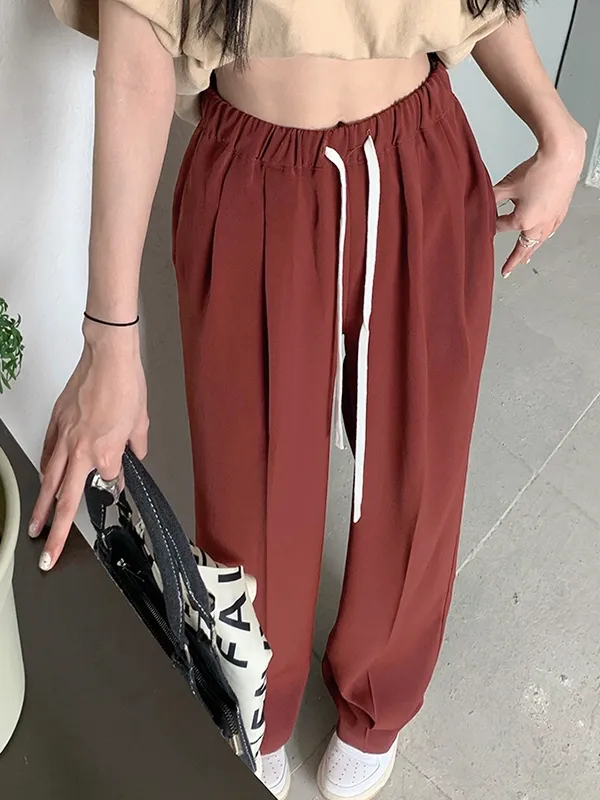 Pantalones deportivos con cordón y cintura elástica