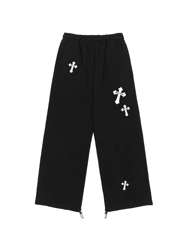 Pantalones deportivos con estampado de cruces Bound Foot de Hip Pop